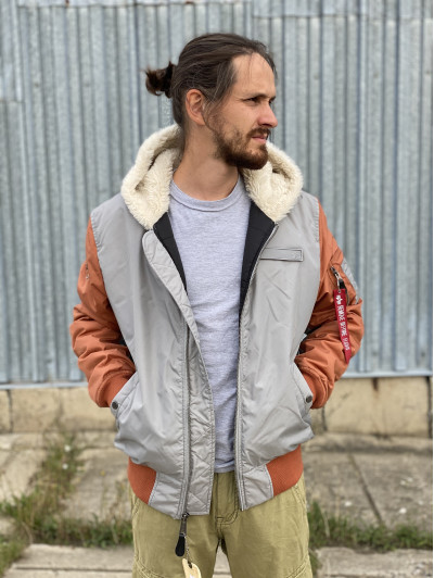 MA-1 HOODED CB Alpha Industries SILVER